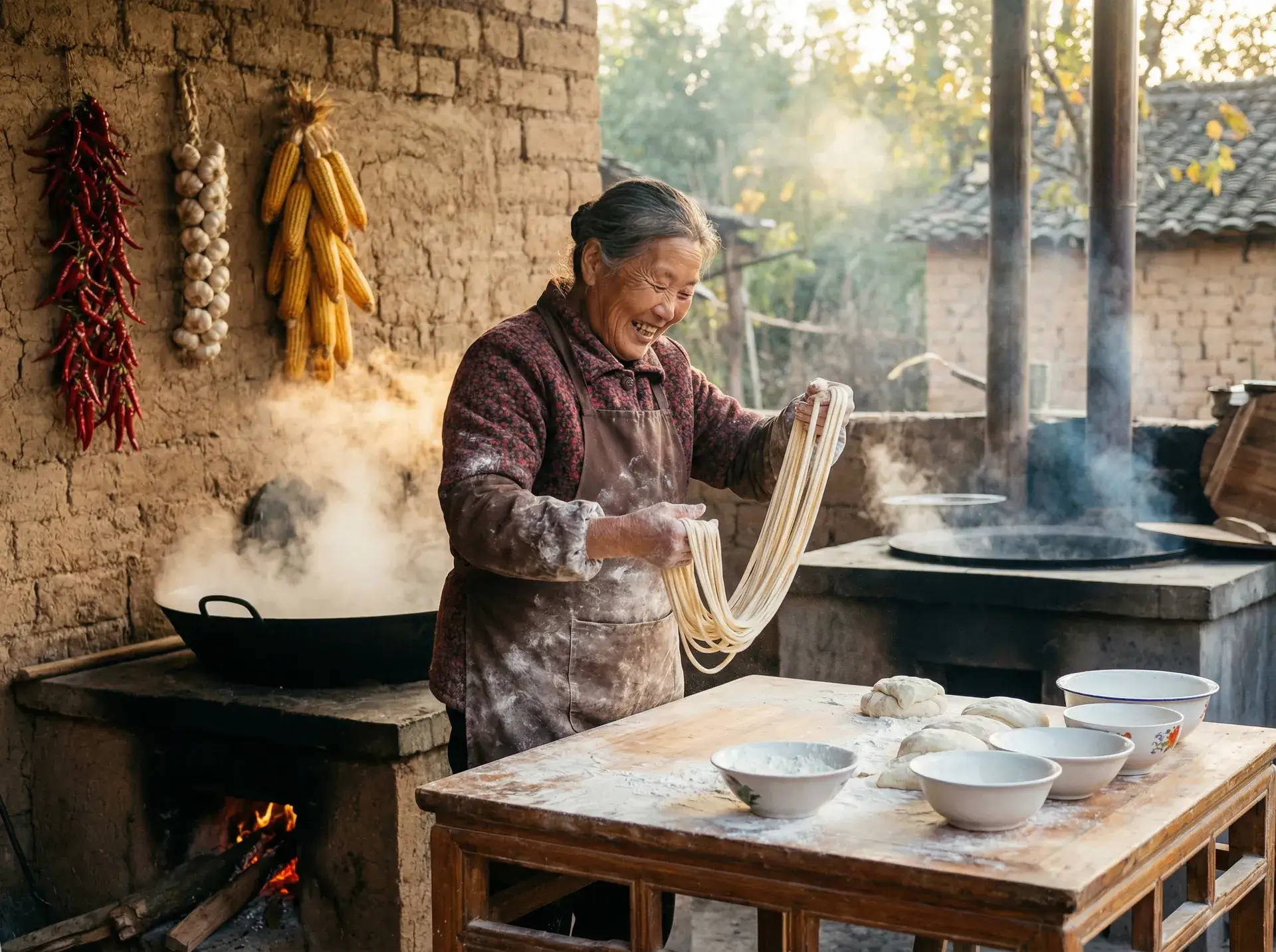 农家大嫂手擀面 - 一路向西电影 影音 乡村美食